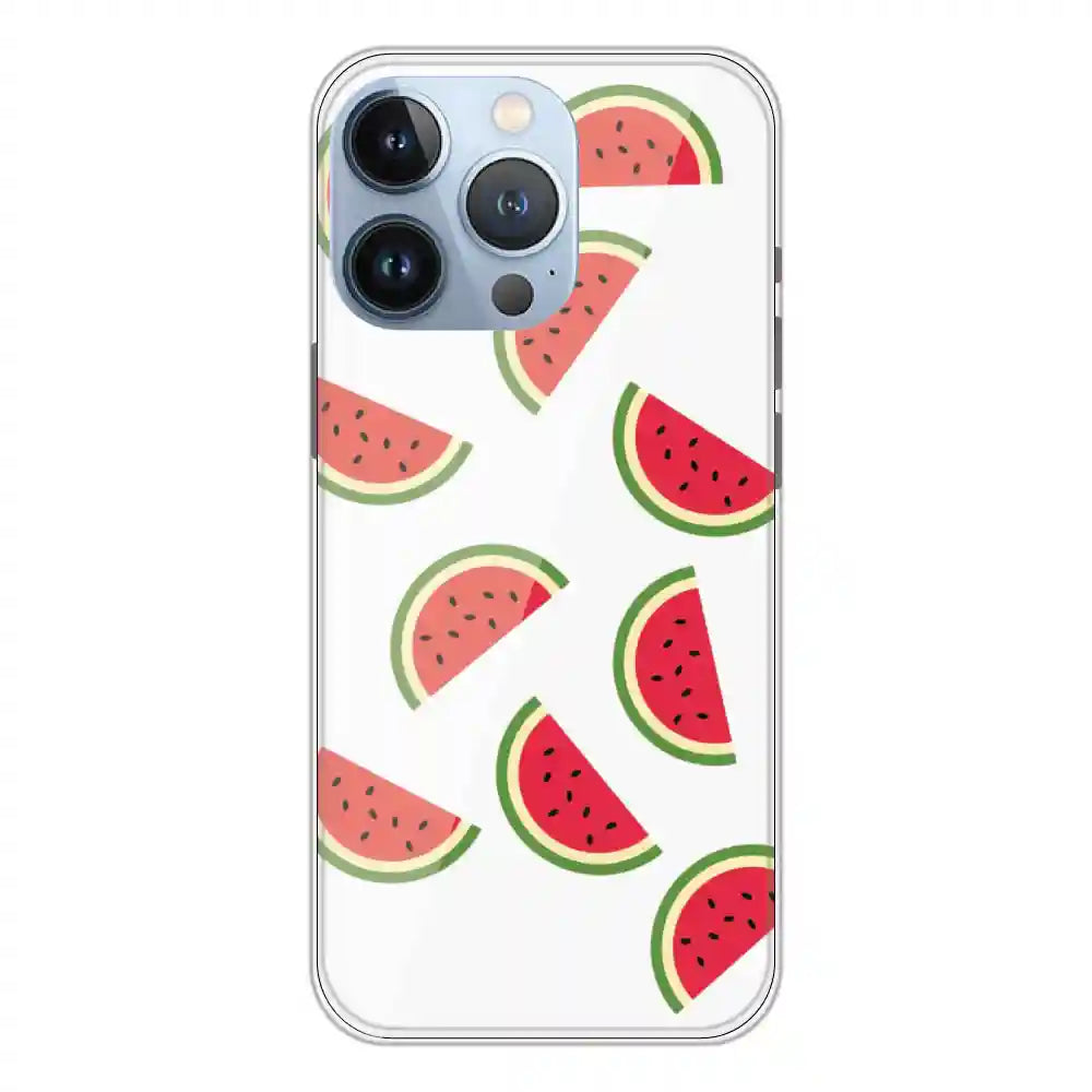 Watermelons - Clear Printed Silicone Case For Apple iPhone 13 Pro Max