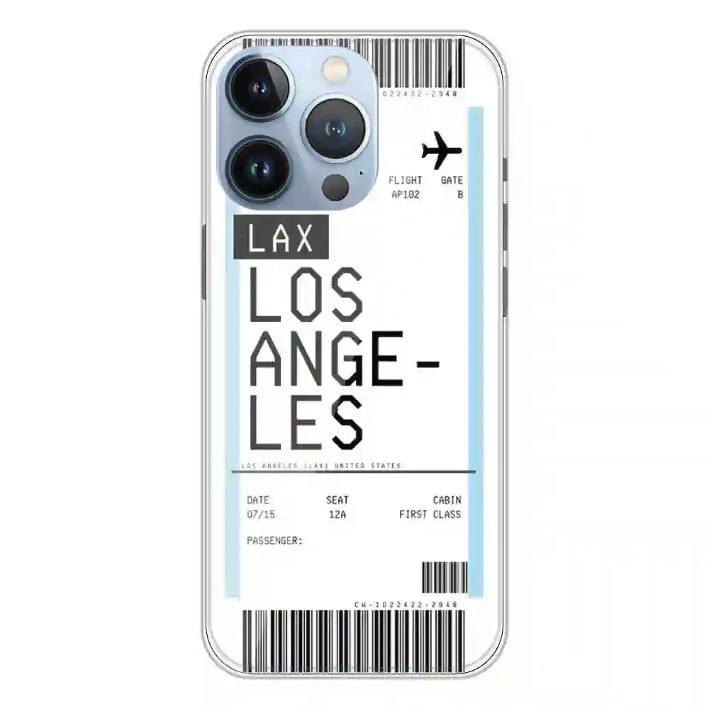 Los Angeles Ticket - Clear Printed Silicone Case For Apple iPhone 13 Pro Max