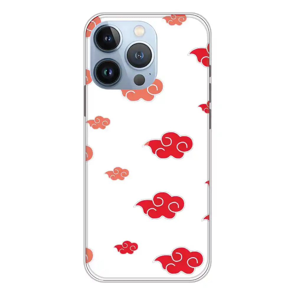 Red Clouds - Clear Printed Silicone Case For Apple iPhone 13 Pro Max