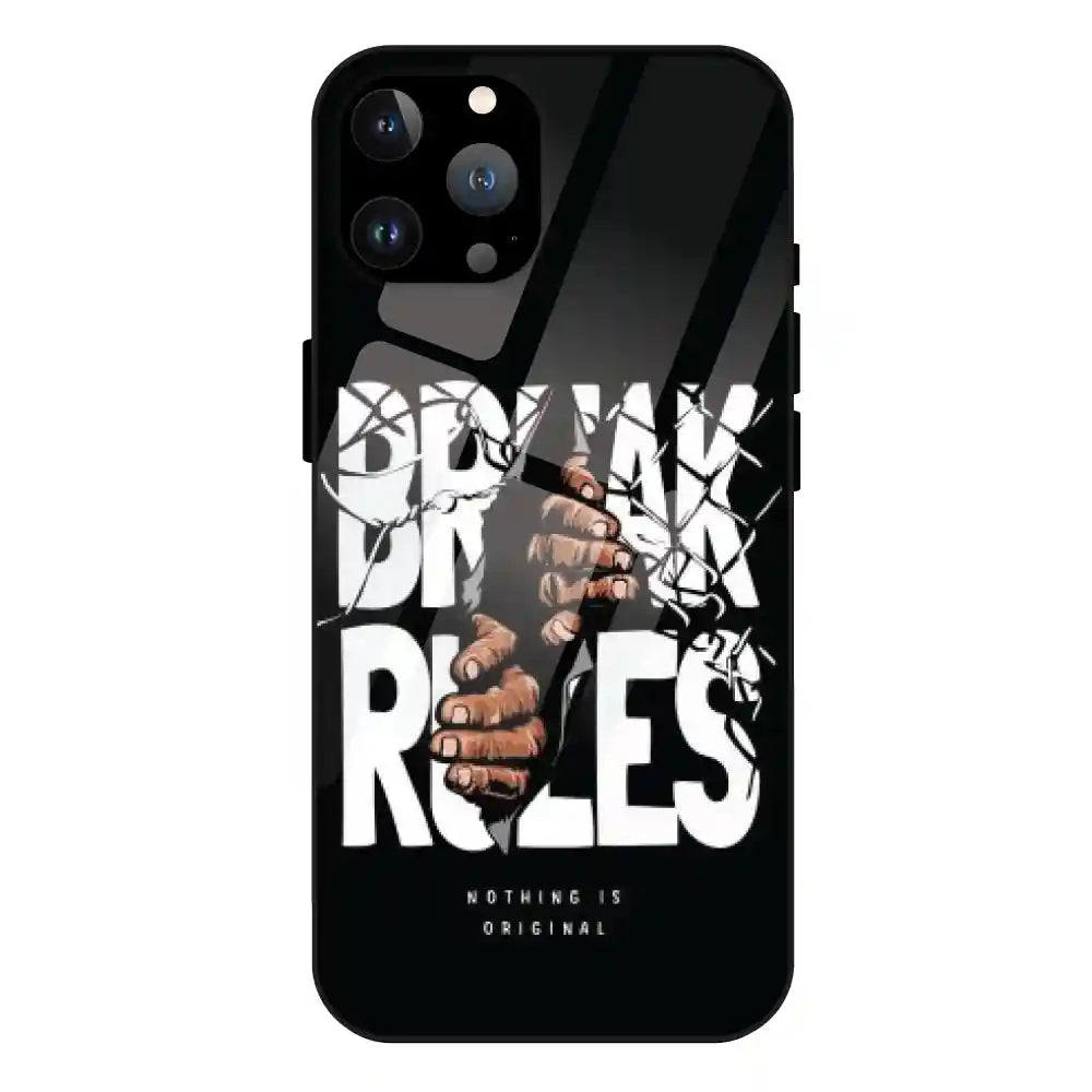 'Break Rules - Glass Case For Apple iPhone 13 Pro Max