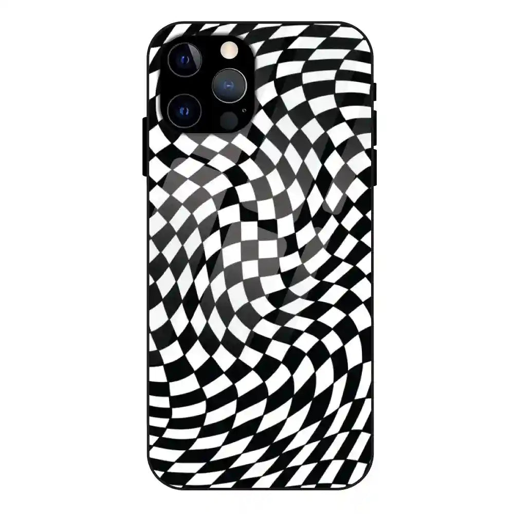 Checks - Glass Case For Apple iPhone 13 Pro Max