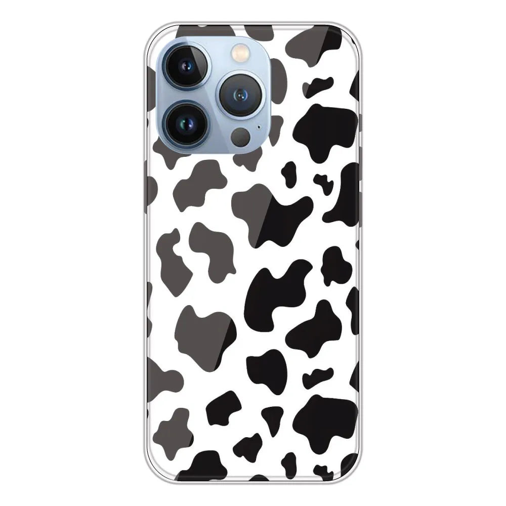 Cow Print - Clear Printed Silicone CaseFor Apple iPhone 13 Pro Max