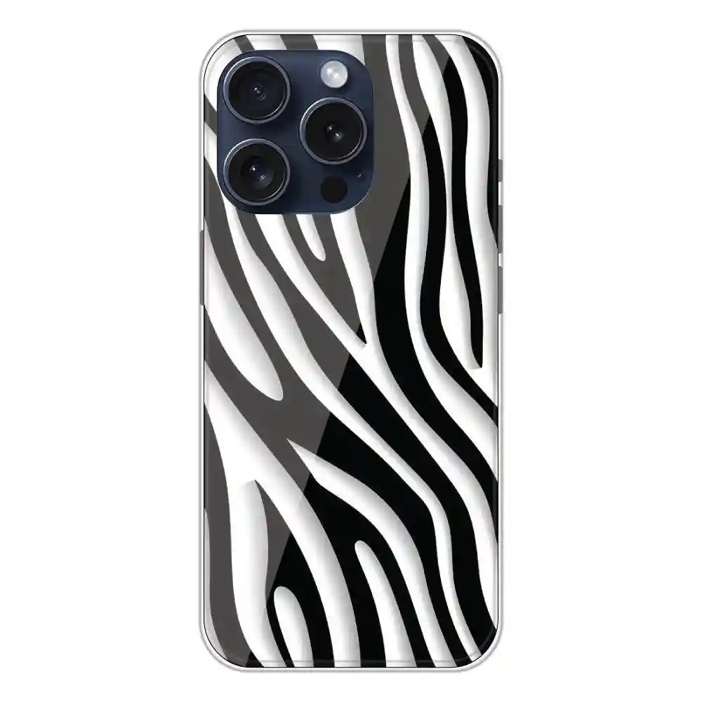 Zebra Print - Clear Printed Silicone Case For Apple iPhone 13 Pro