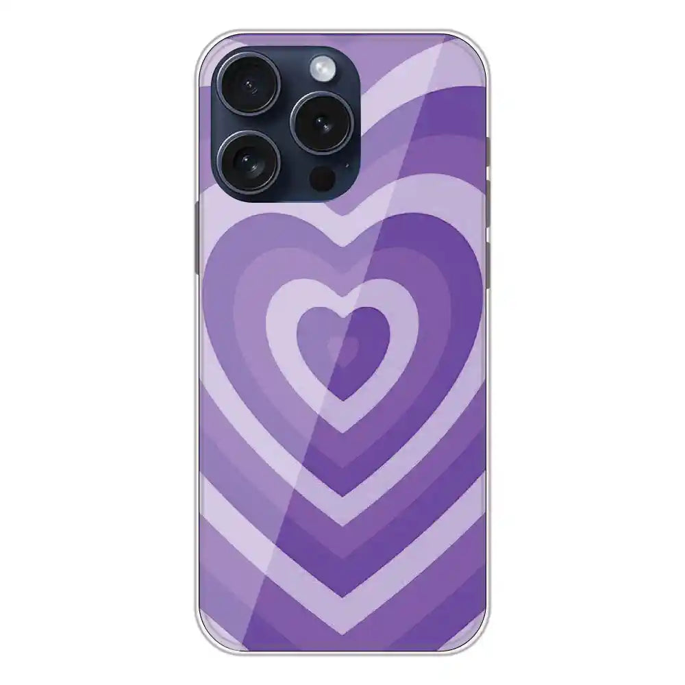 Purple Hearts - Printed Silicone Case For Apple iPhone 13 Pro