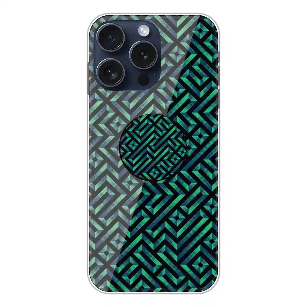Green Mosiac Art - Silicone Grip Case For Apple iPhone 13 Pro