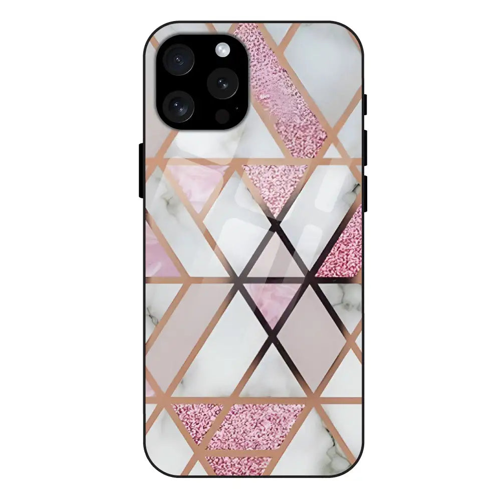 'Blush Prism Geometric - Glass Case For Apple iPhone 13 Pro