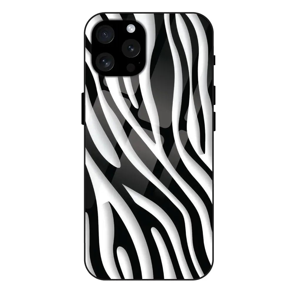 Zebra Print - Glass Case For Apple iPhone 13 Pro