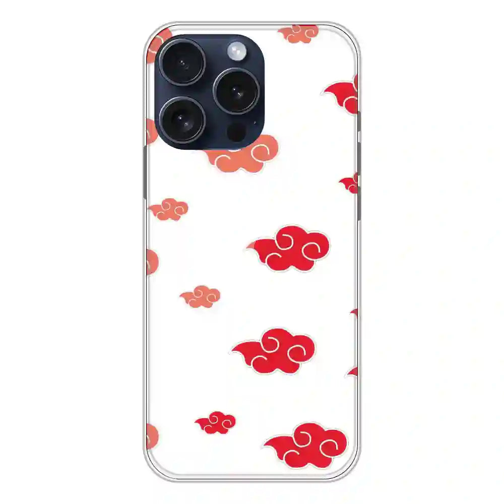 Red Clouds - Clear Printed Silicone Case For Apple iPhone 13 Pro