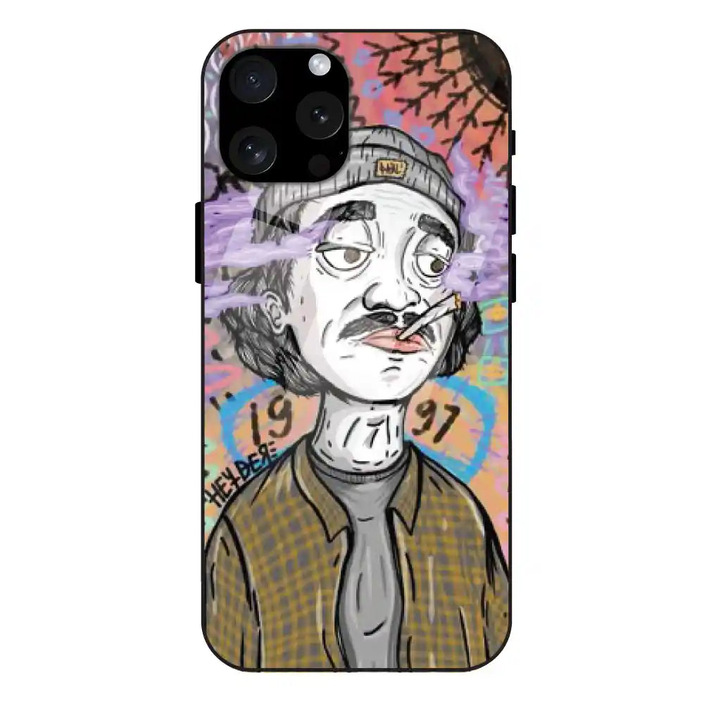 A Smoking Portrait - Glass Case For Apple iPhone 13 Pro