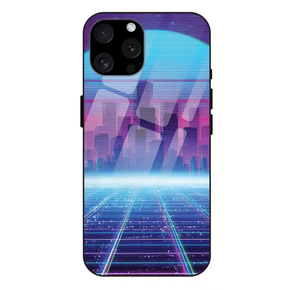 Cityscape Synthwave - Glass Case For Apple iPhone 13 Pro
