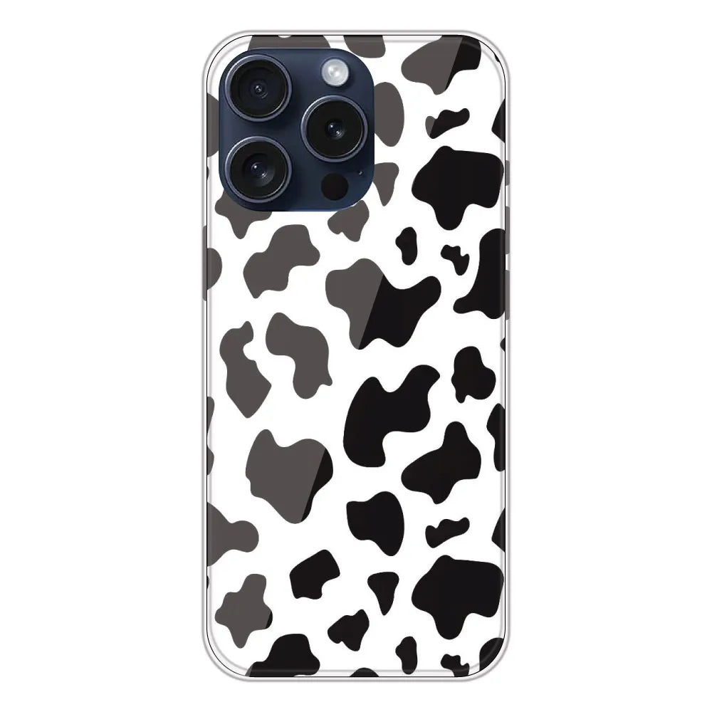 Cow Print - Clear Printed Silicone CaseFor Apple iPhone 13 Pro