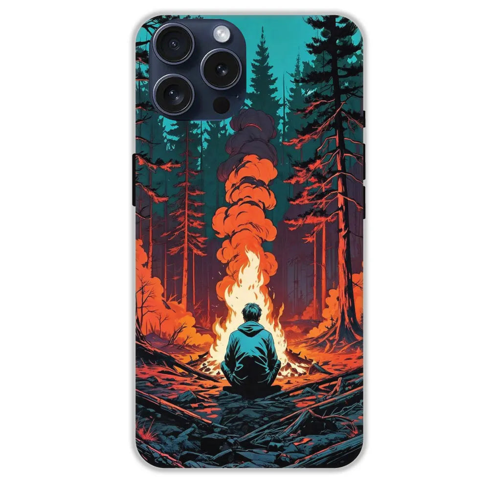 Boy With Camp Fire - Hard Cases For Apple iPhone 13 Pro