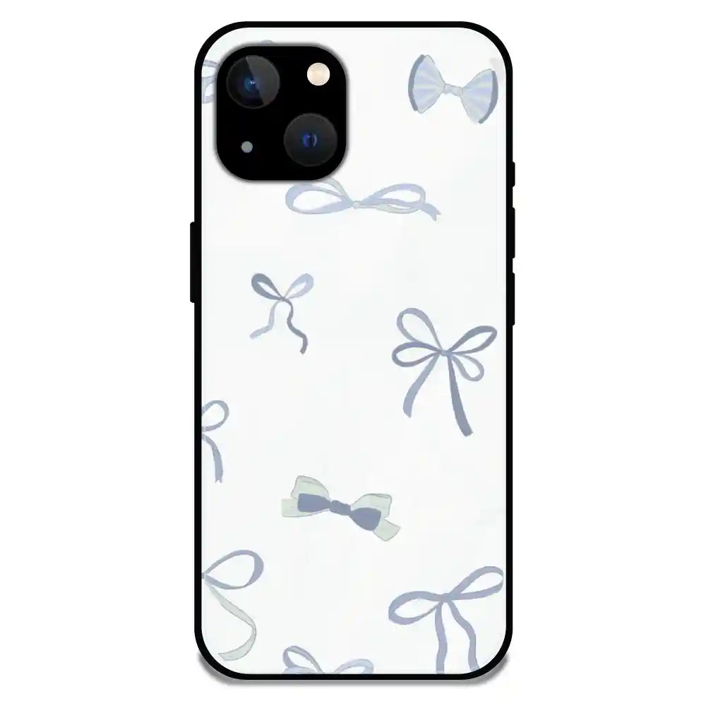'Blue Bows - Glossy Metal Silicone Case For Apple iPhone 13