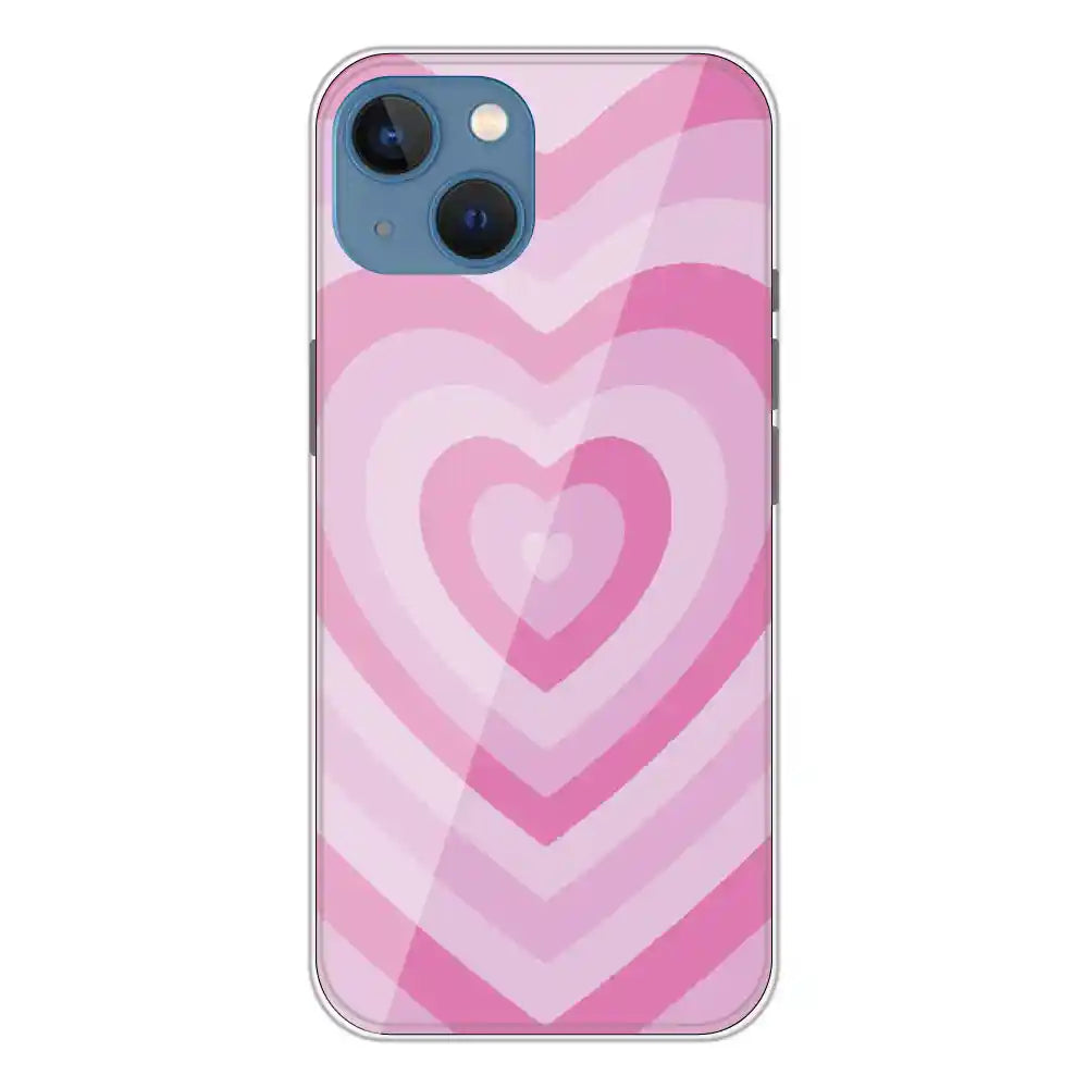 Pink Hearts - Printed Silicone Case For Apple iPhone 13