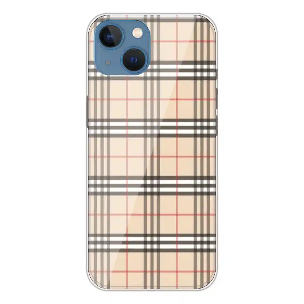 Yellow Checks - Printed Silicone Case For Apple iPhone 13