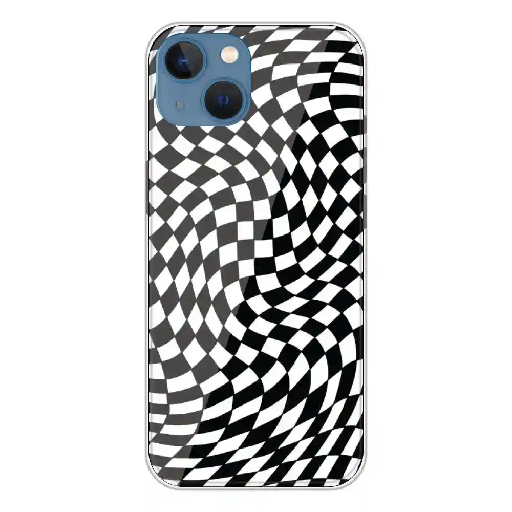 Checks - Printed Silicone Case For Apple iPhone 13