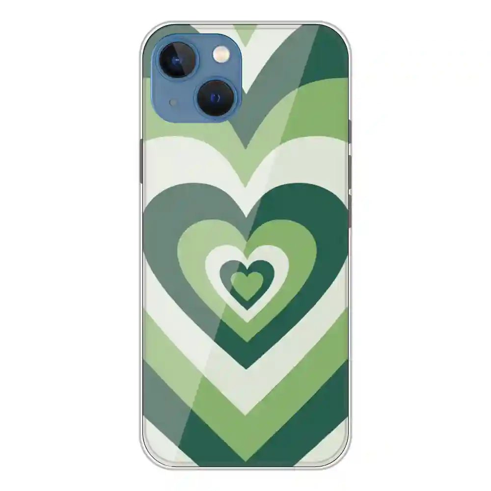 Dark Green Hearts - Printed Silicone Case For Apple iPhone 13
