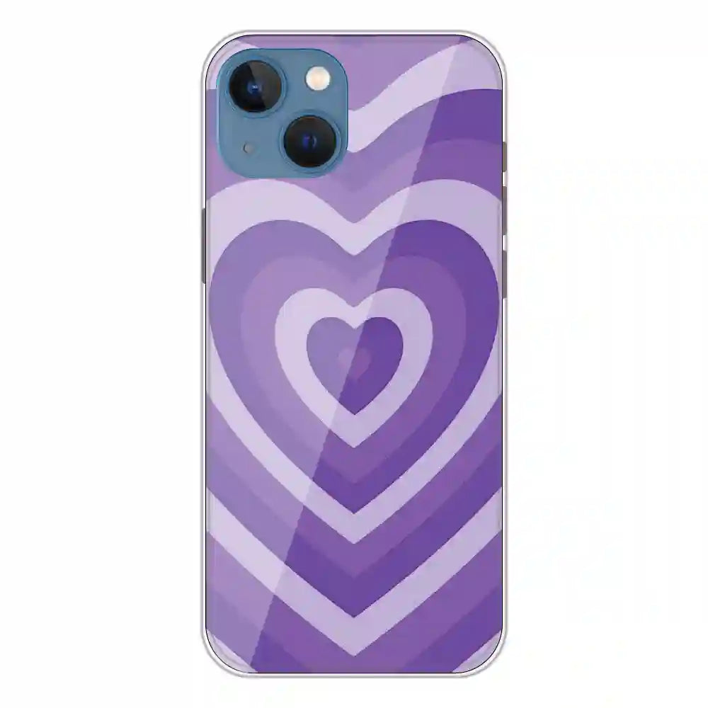 Purple Hearts - Printed Silicone Case For Apple iPhone 13