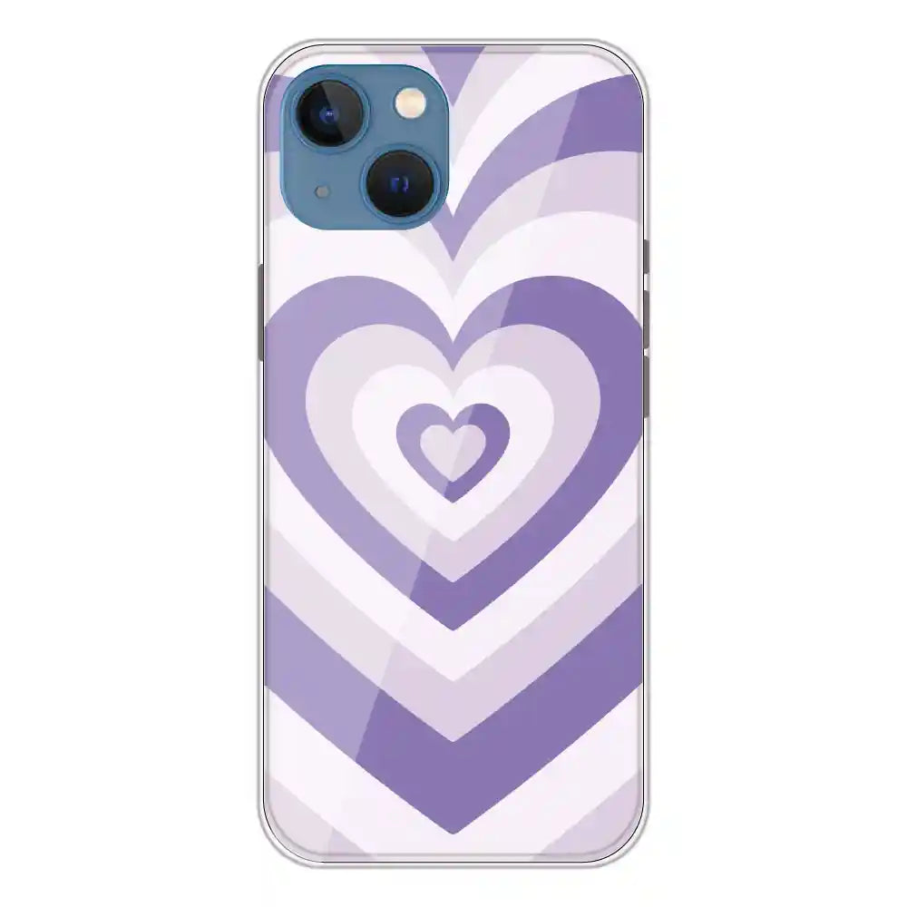 Dark Purple Hearts - Printed Silicone Case For Apple iPhone 13
