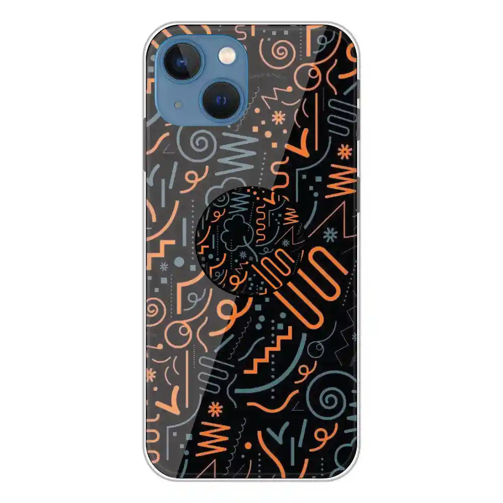 Orange Graffiti - Silicone Grip Case For Apple iPhone 13