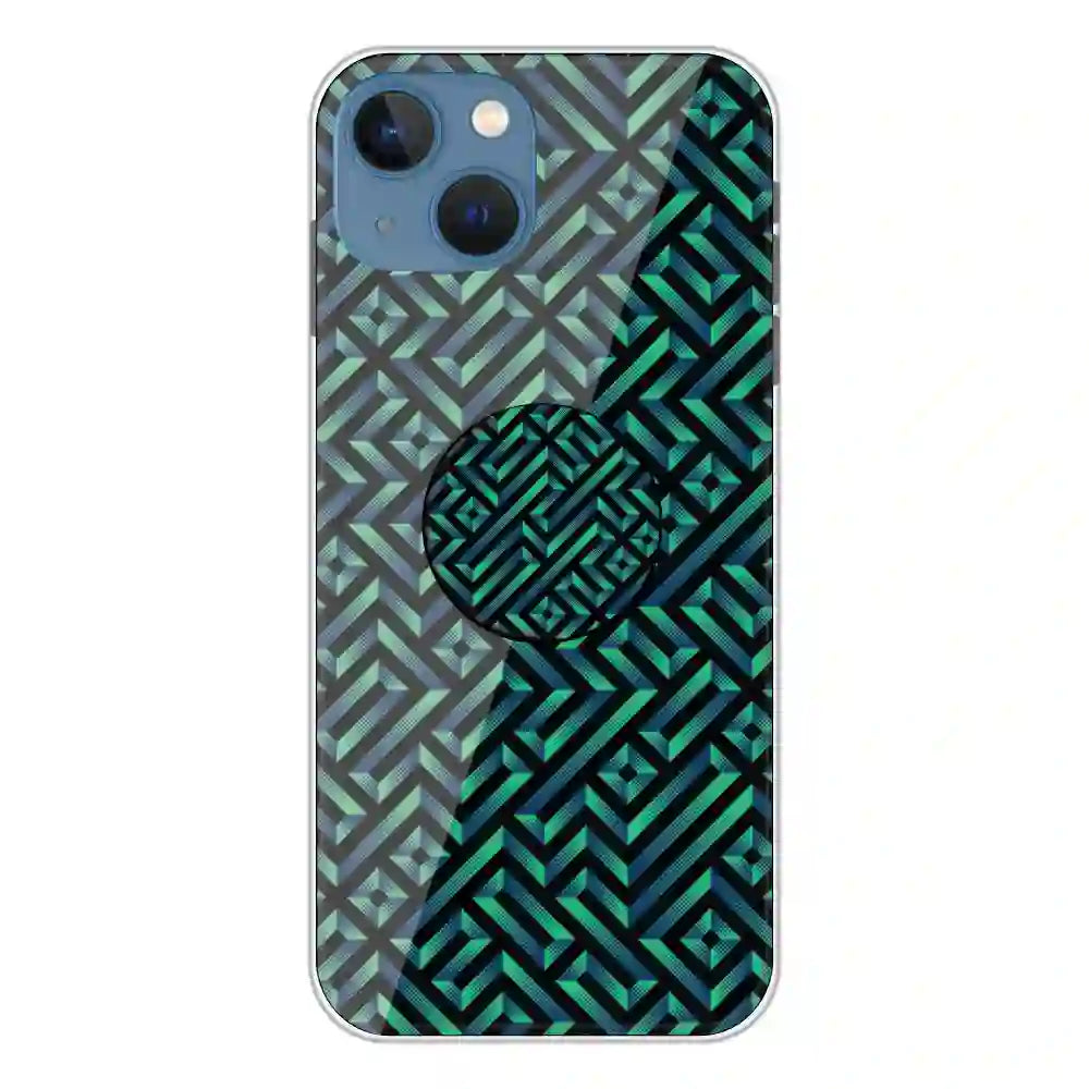 Green Mosiac Art - Silicone Grip Case For Apple iPhone 13