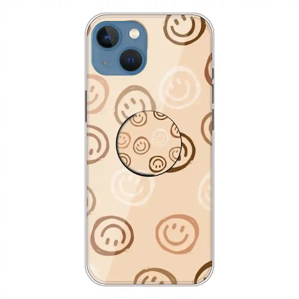 Brown Smilies - Silicone Grip Case For Apple iPhone 13