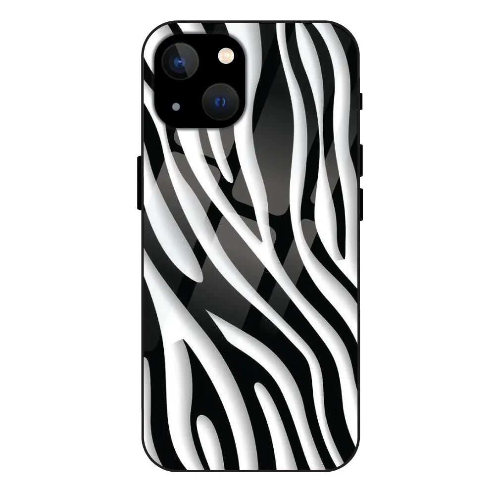 'Zebra Print - Glass Case For Apple iPhone 13