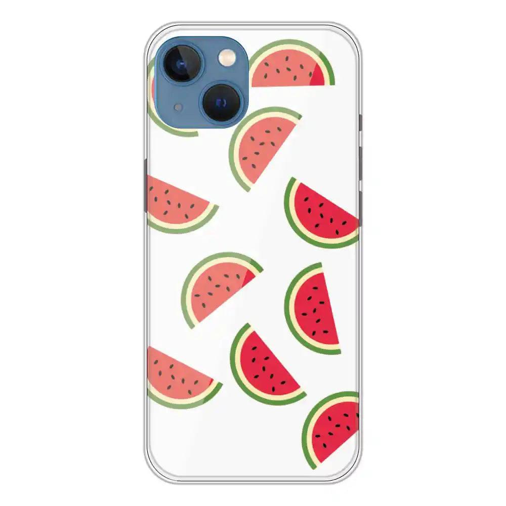 Watermelons - Clear Printed Silicone Case For Apple iPhone 13