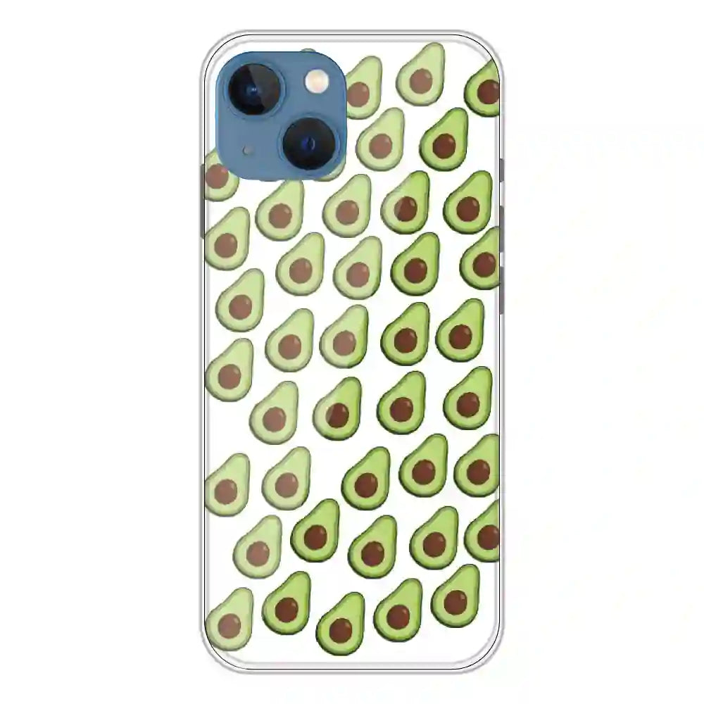 Avocado - Clear Printed Silicone Case For Apple iPhone 13