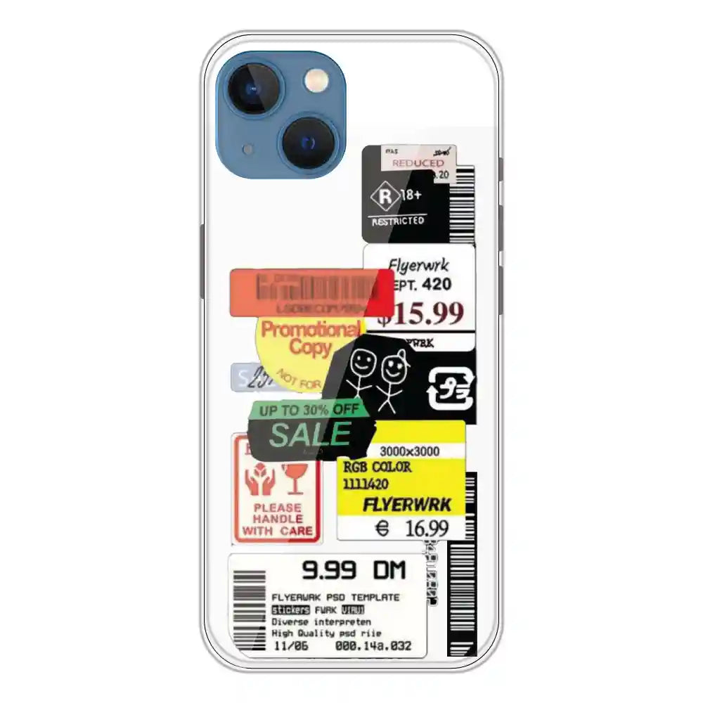 Sales - Clear Printed Silicone Case For Apple iPhone 13