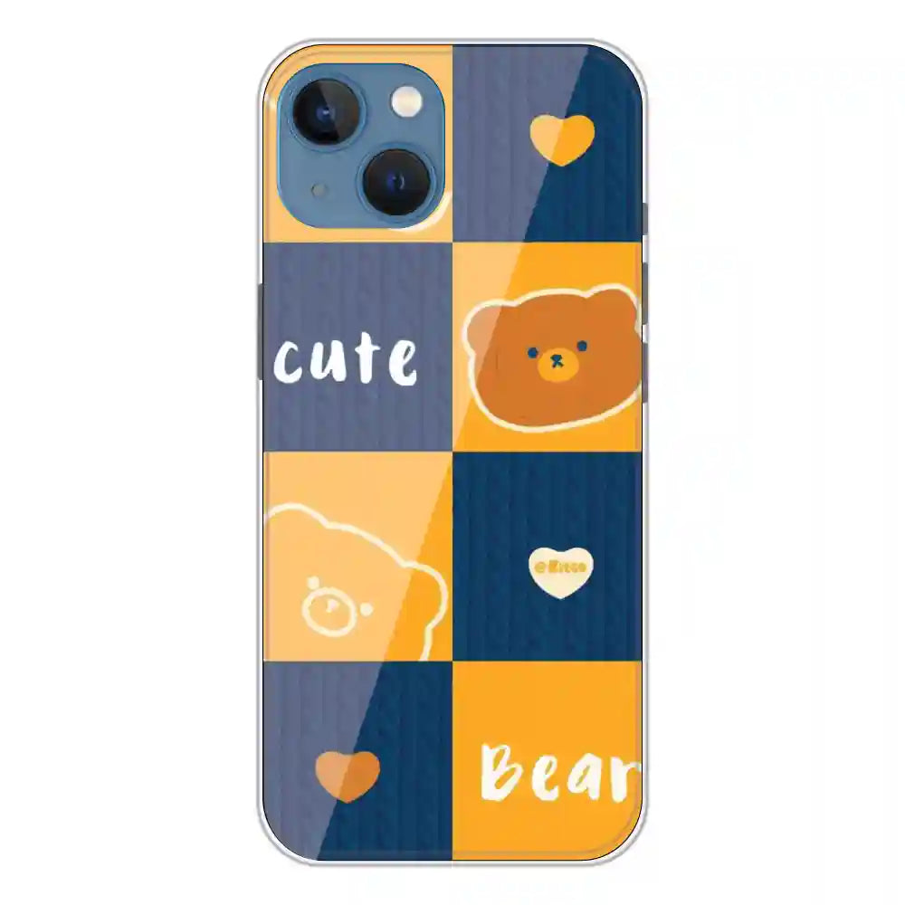 Cute Bear Collage - Silicone Case For Apple iPhone Models apple iphone 13