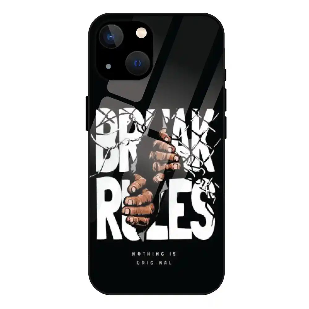 Break Rules - Glass Case For Apple iPhone 13