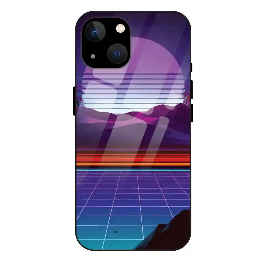 Electrofloor Synthwave - Glass Case For Apple iPhone 13