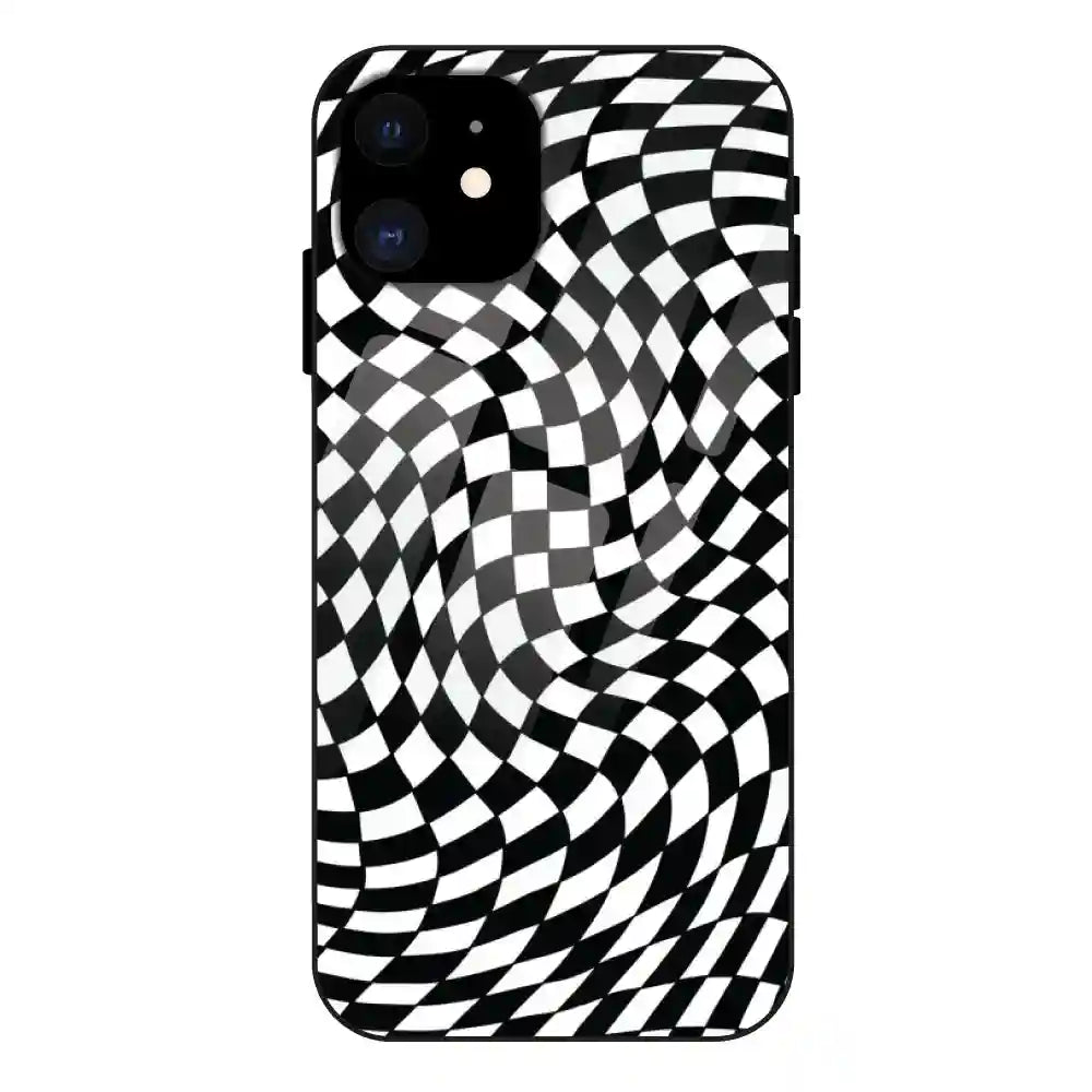 Checks - Glass Case For Apple iPhone 13