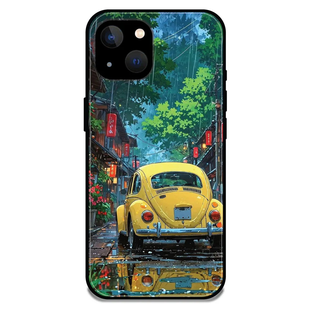 'Yellow Bettle - Glossy Metal Silicone Case For Apple iPhone 13
