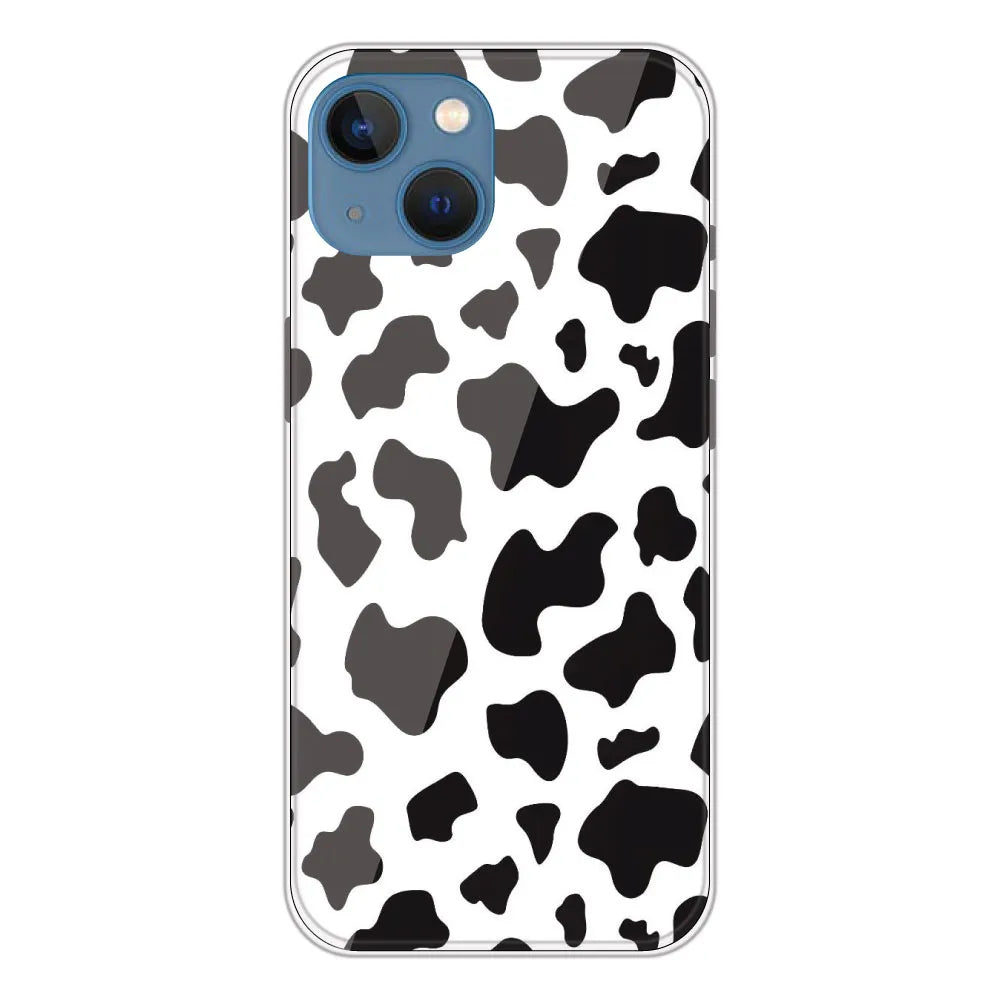 Cow Print - Clear Printed Silicone CaseFor Apple iPhone 13