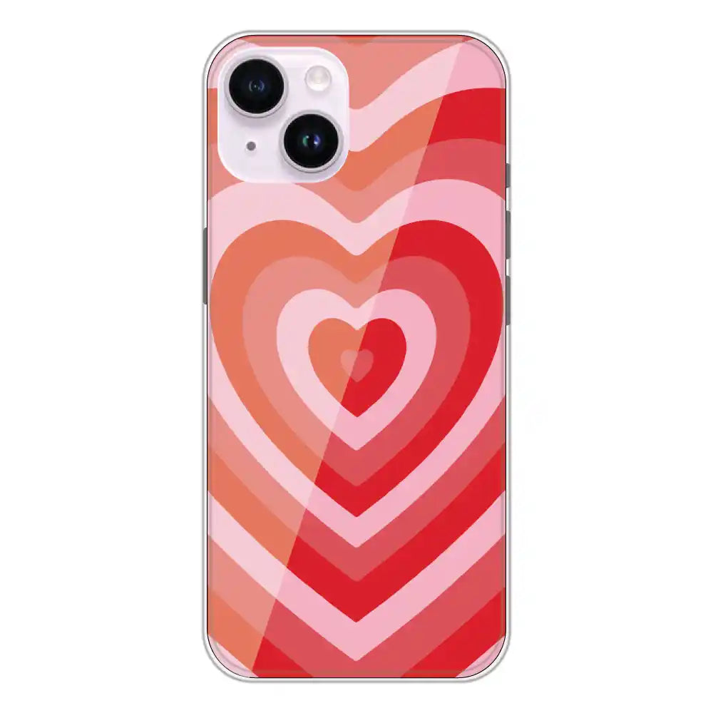 Red Hearts - Printed Silicone Case For Apple iPhone 14 Plus