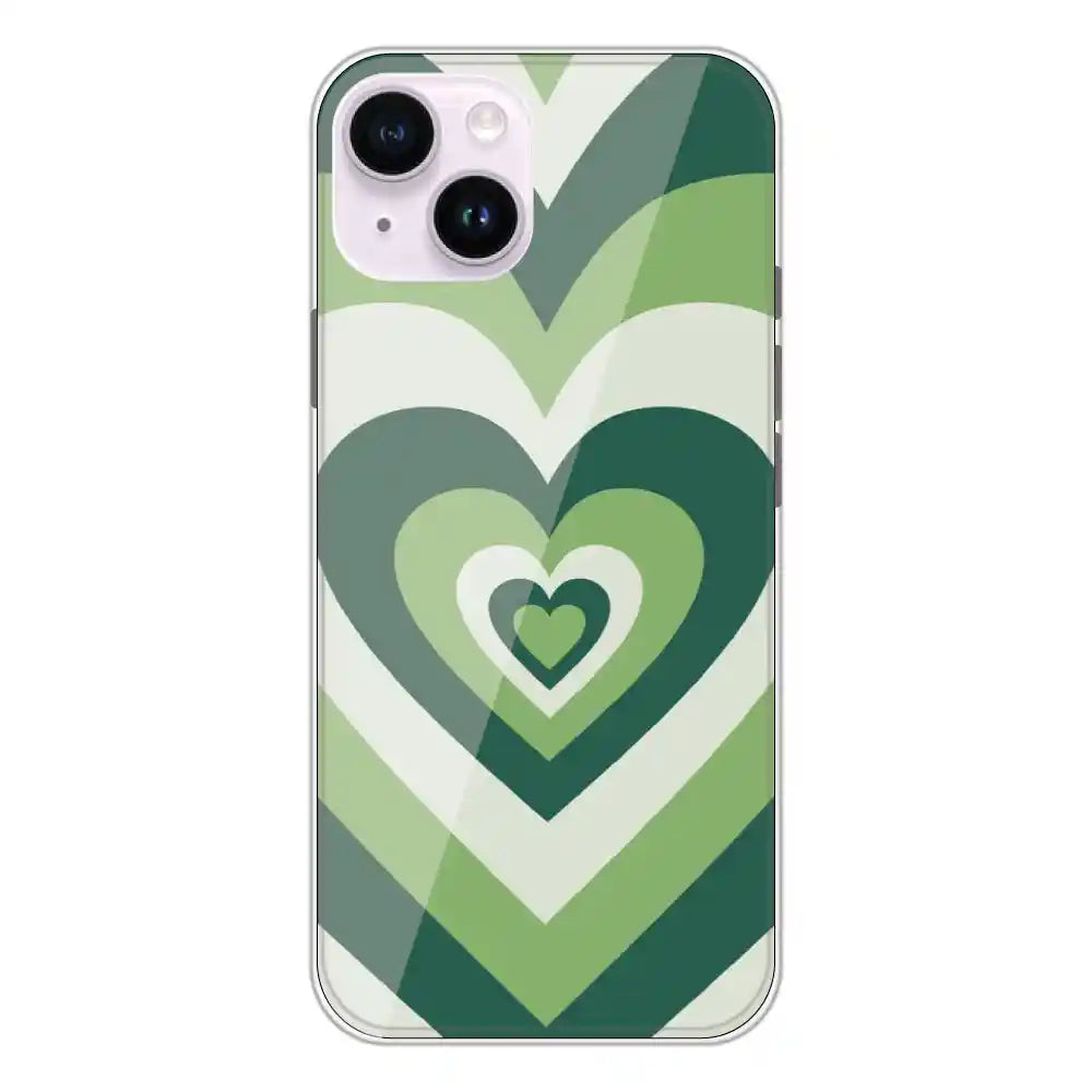Dark Green Hearts - Printed Silicone Case For Apple iPhone 14 Plus