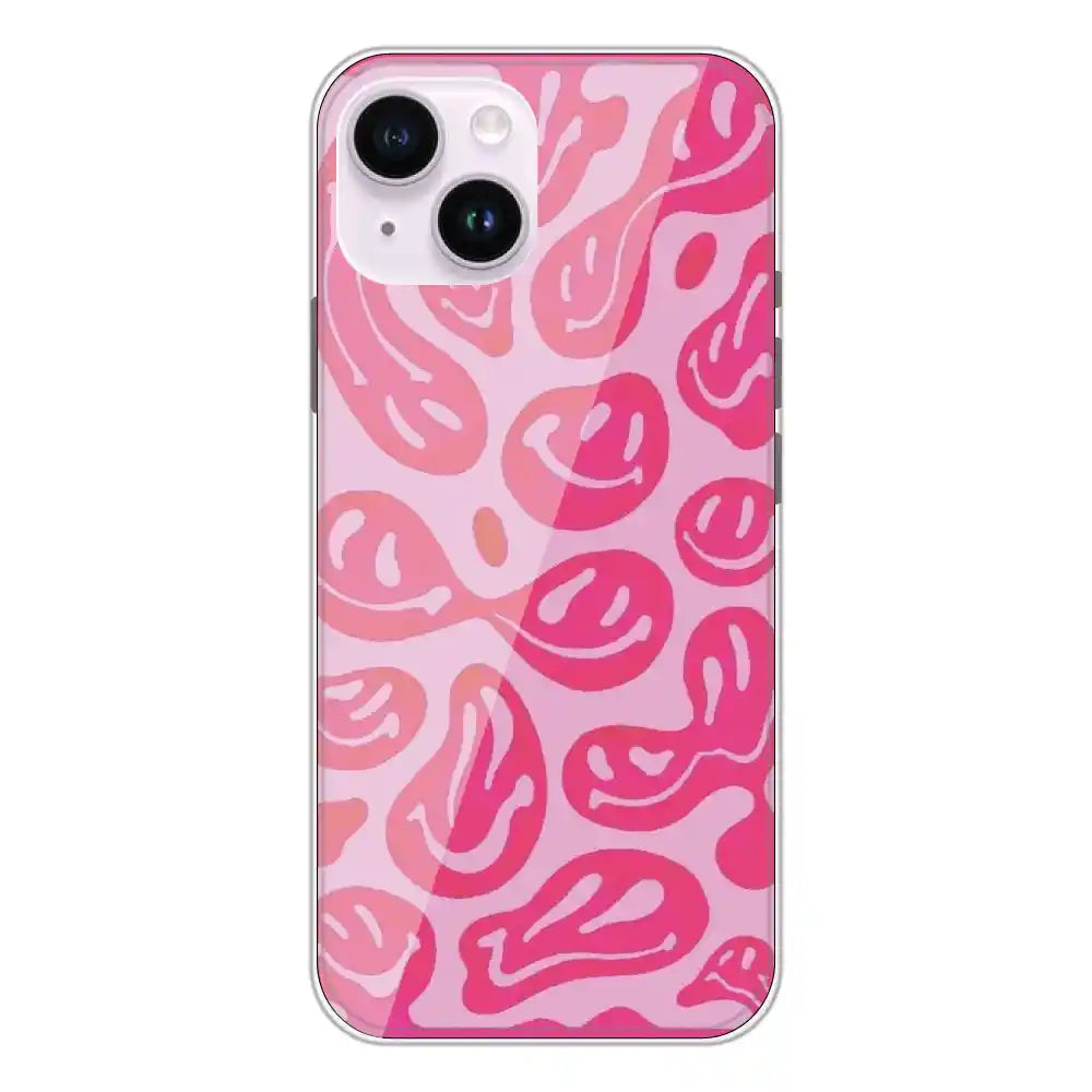 Pink Smiles - Printed Silicone Case For Apple iPhone 14 Plus