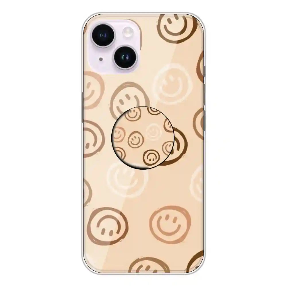 Brown Smilies - Silicone Grip Case For Apple iPhone 14 Plus