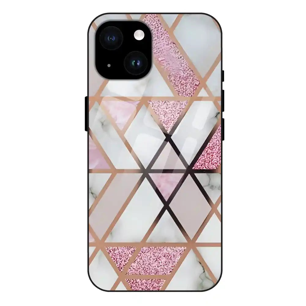 'Blush Prism Geometric - Glass Case For Apple iPhone 14 Plus