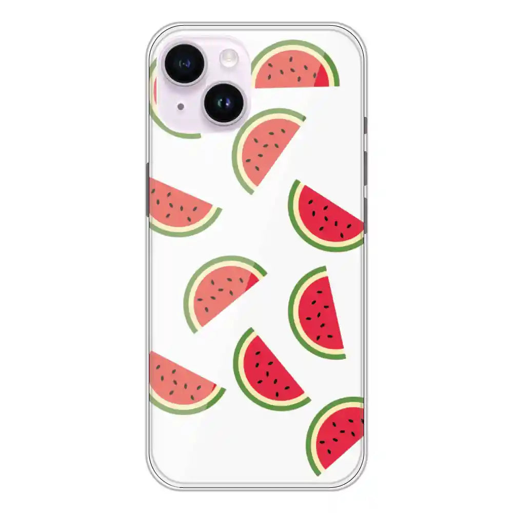 Watermelons - Clear Printed Silicone Case For Apple iPhone 14 Plus
