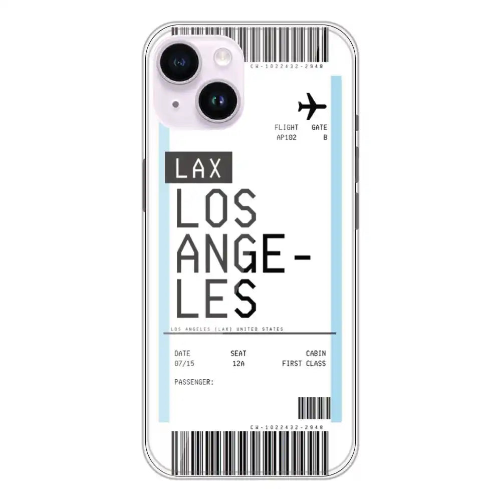 Los Angeles Ticket - Clear Printed Silicone Case For Apple iPhone 14 Plus