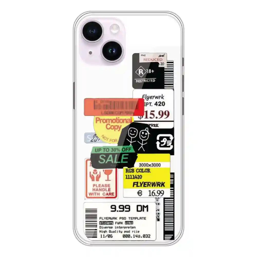 Sales - Clear Printed Silicone Case For Apple iPhone 14 Plus