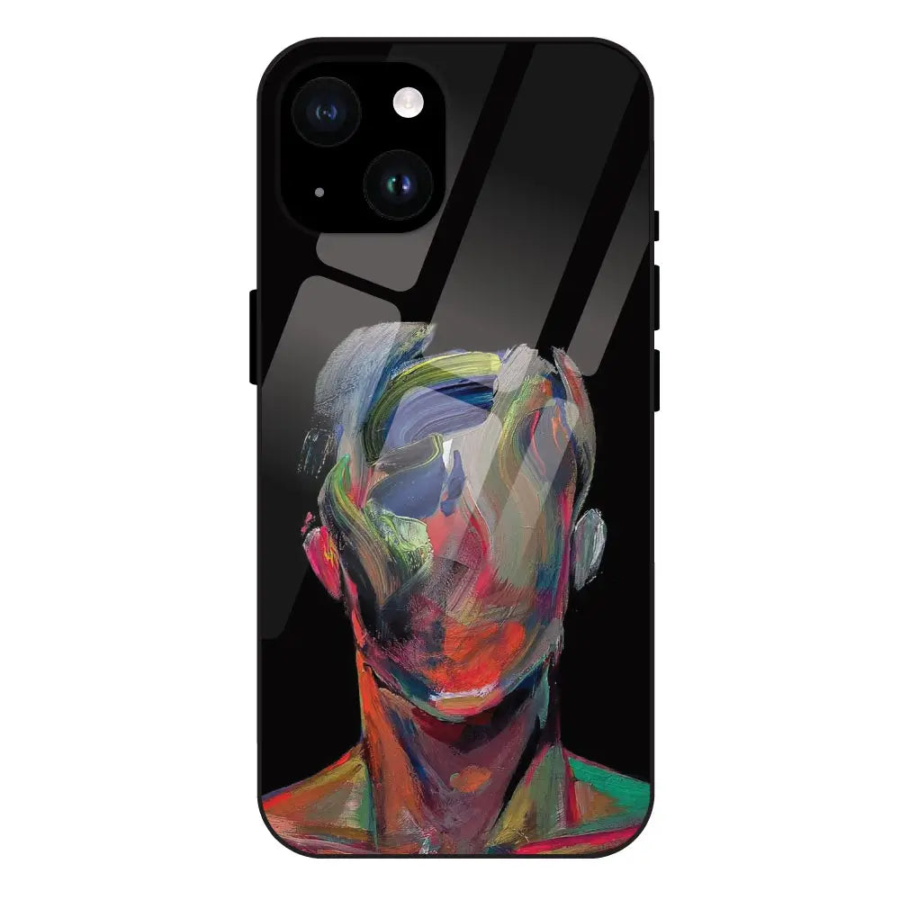 'Face Oil Painting - Glass Case For Apple iPhone 14 Plus