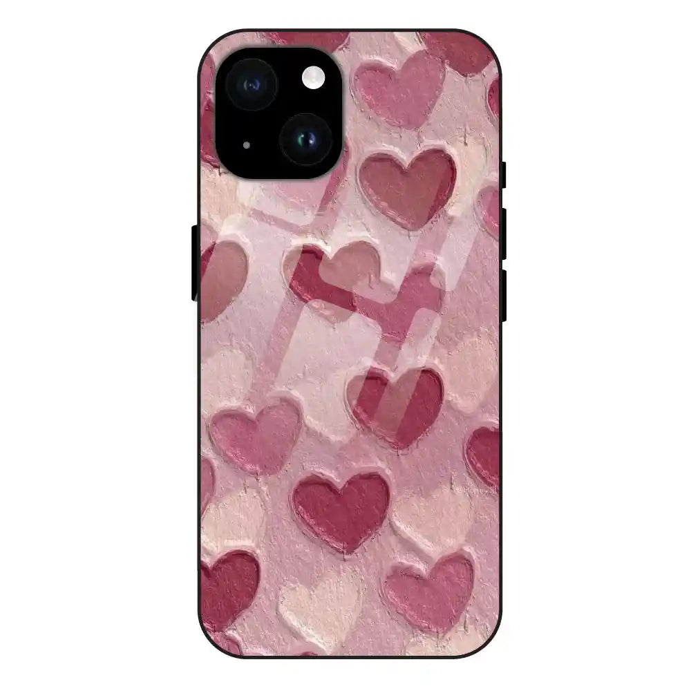 Pastel Hearts - Glass Cases For Apple iPhone Models
