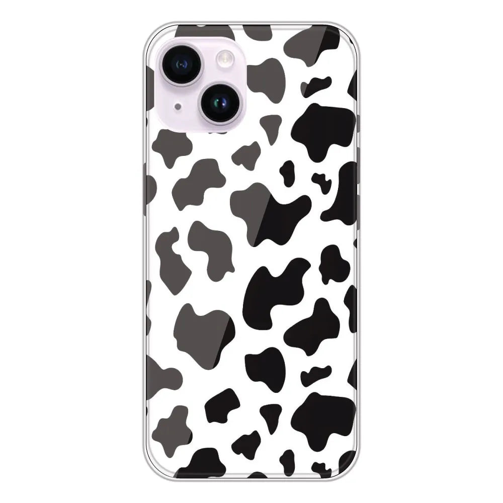 Cow Print - Clear Printed Silicone CaseFor Apple iPhone 14 Plus