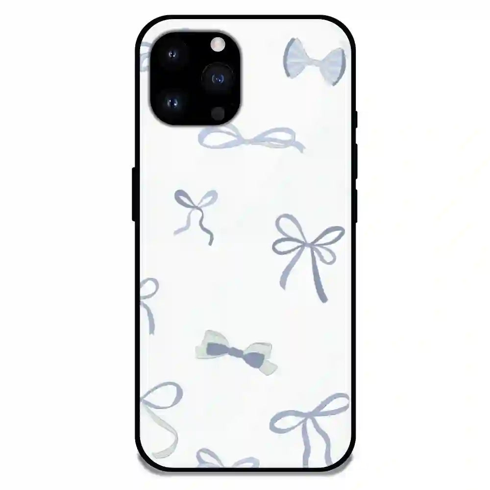 'Blue Bows - Glossy Metal Silicone Case For Apple iPhone 14 Pro Max