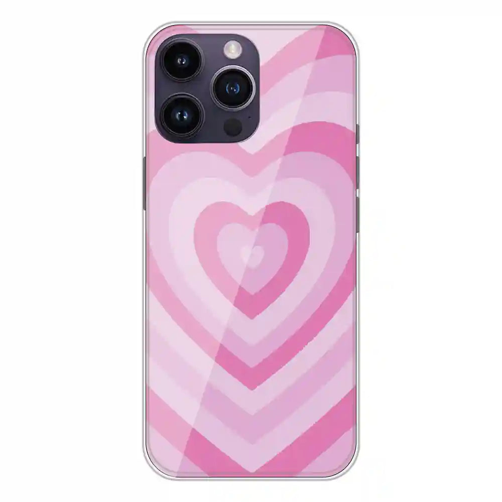 Pink Hearts - Printed Silicone Case For Apple iPhone 14 Pro Max
