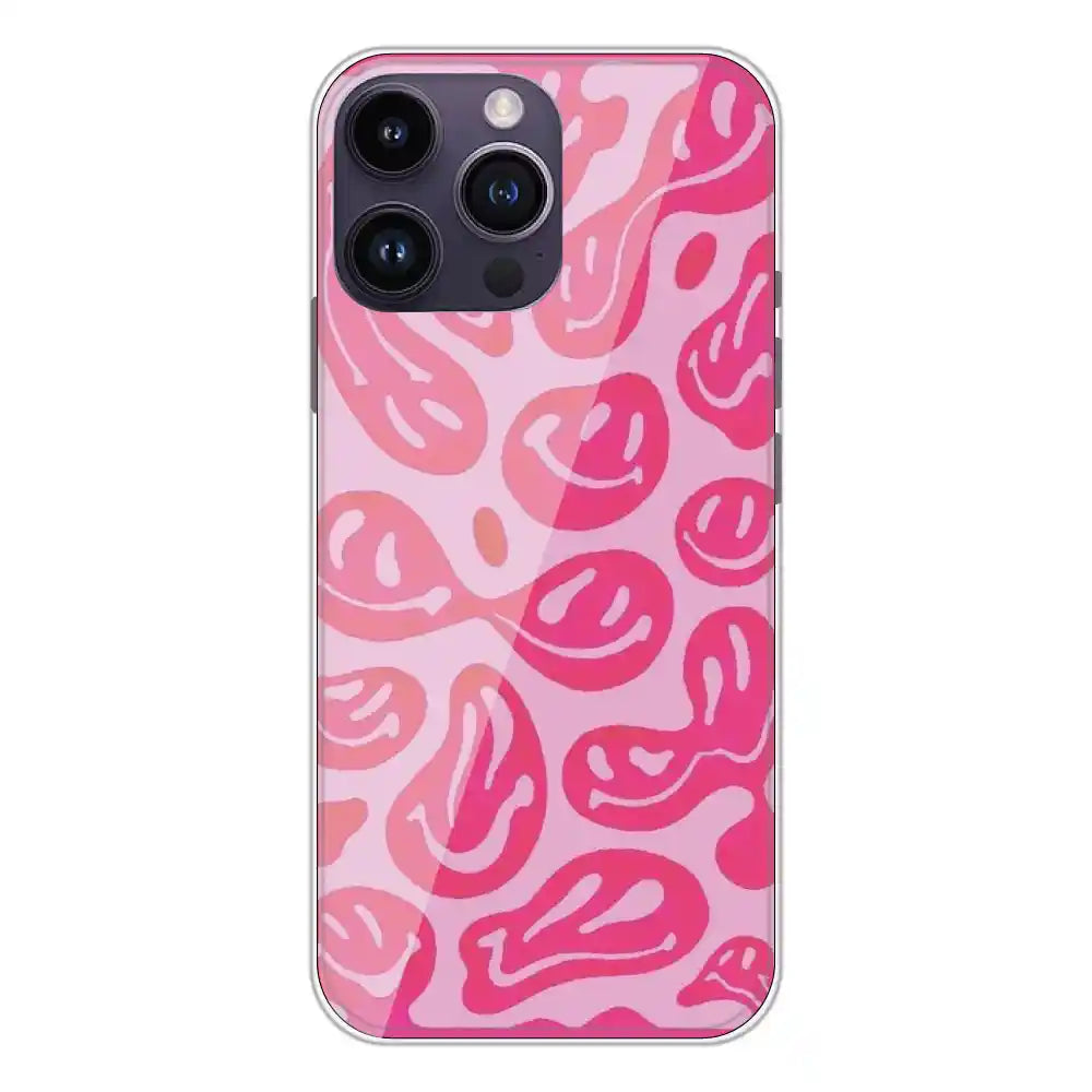 Pink Smiles - Printed Silicone Case For Apple iPhone 14 Pro Max